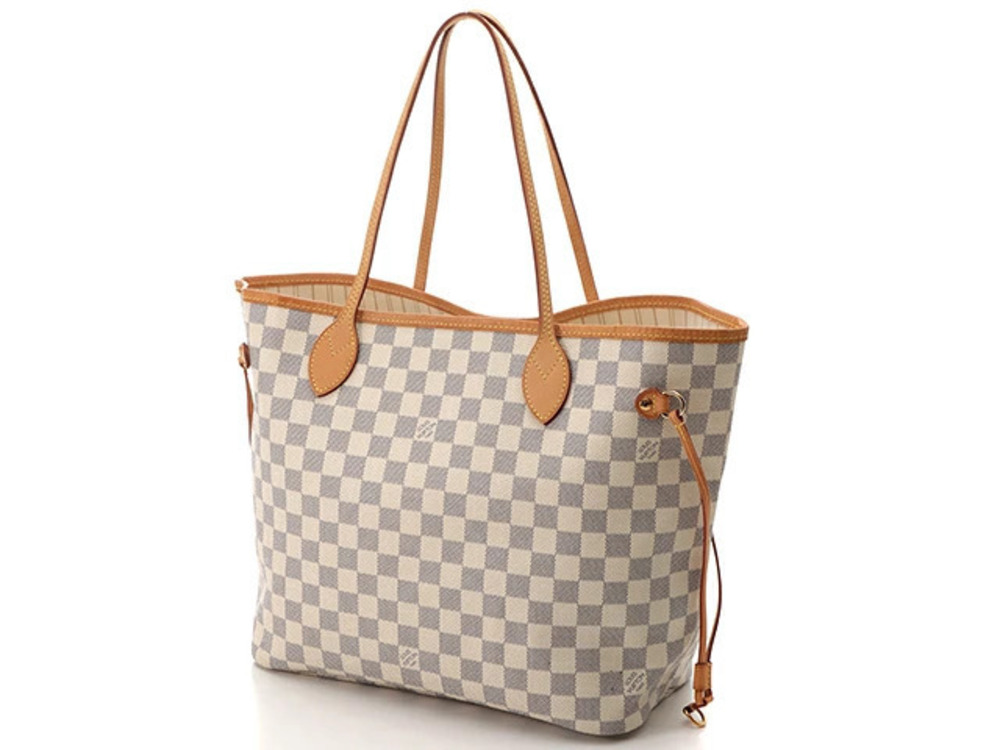 Louis Vuitton Azur White Bag Damier Neverfull Tote White